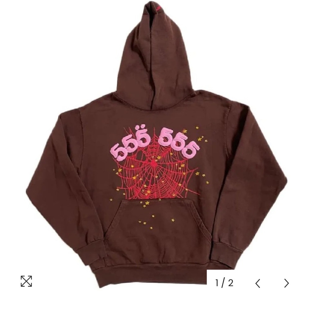 Sp5der 555 555 brown spider hoodie